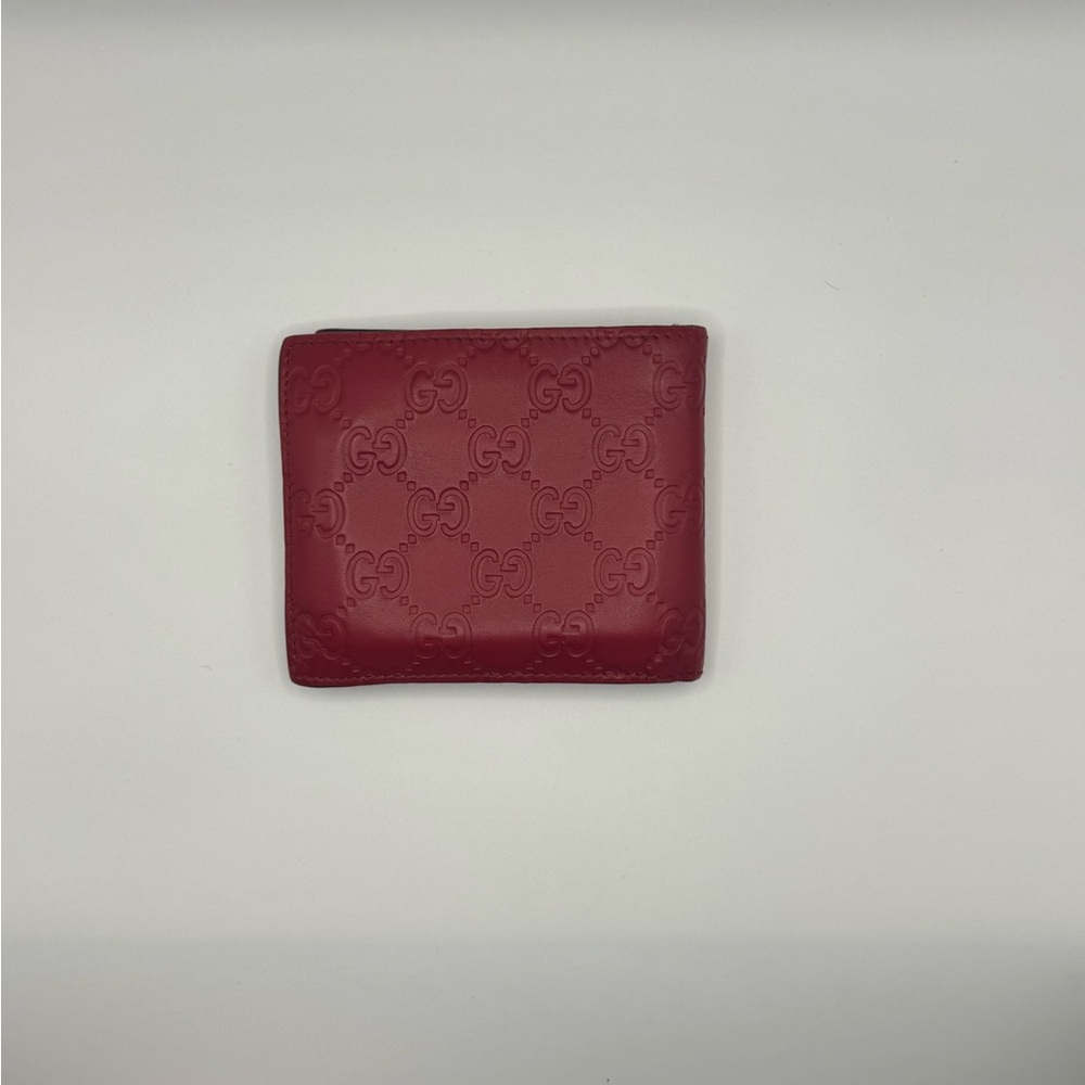 Gucci Guccissima Red Bifold Leather Wallet - Picture 5 of 8